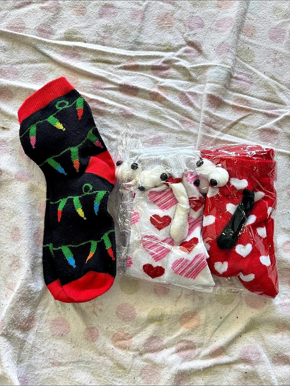 Holiday Socks Set in Black & Red NWT